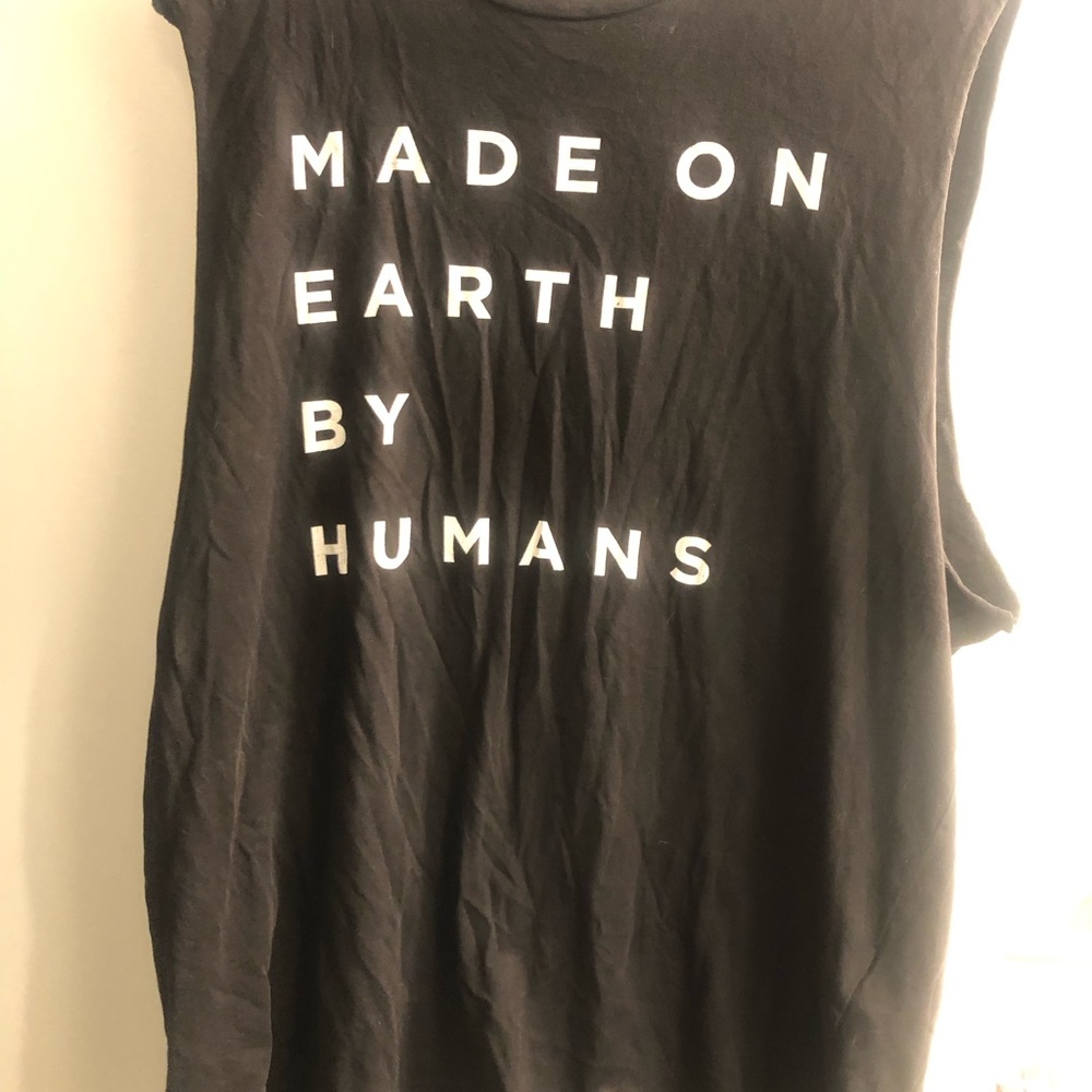 T E S L A “Made On Earth by Humans” Vintage Sleeveless Shirt for Men